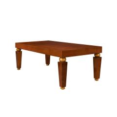 Karl Springer Karl Springer Coffee Table in Walnut with Macassar Ebony Gold Leaf 1980s - 3979162