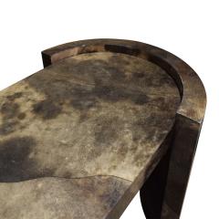 Karl Springer Karl Springer Console Table In Dark Brown Lacquered Goat Skin 1980 - 1317948