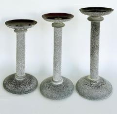Karl Springer Karl Springer Designs Seguso Italy Black Scavo Candlesticks 1980s Set of 3 - 4541634