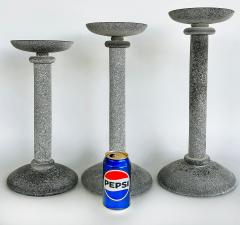 Karl Springer Karl Springer Designs Seguso Italy Black Scavo Candlesticks 1980s Set of 3 - 4541635