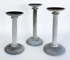 Karl Springer Karl Springer Designs Seguso Italy Black Scavo Candlesticks 1980s Set of 3 - 4544222