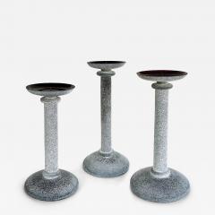Karl Springer Karl Springer Designs Seguso Italy Black Scavo Candlesticks 1980s Set of 3 - 4544226