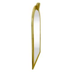 Karl Springer Karl Springer Dome Top Art Deco Mirror in Gold Leather 1991 signed  - 581444