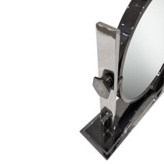 Karl Springer Karl Springer Double Sided Gunmetal and Chrome Vanity Mirror 1980s - 3399501