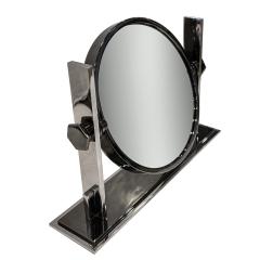 Karl Springer Karl Springer Double Sided Gunmetal and Chrome Vanity Mirror 1980s - 3399502