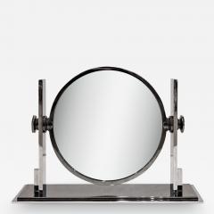 Karl Springer Karl Springer Double Sided Gunmetal and Chrome Vanity Mirror 1980s - 3401828