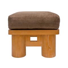 Karl Springer Karl Springer Dowelwood Ottoman in Solid Oak 1980s - 4331504