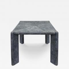 Karl Springer Karl Springer Exceptional Game Table in Blue Shagreen with Starburst Top 1980s - 3940135