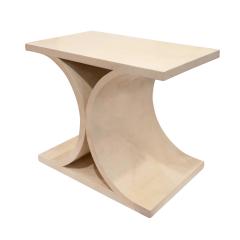 Karl Springer Karl Springer Exceptional J M F Side Table in Lacquered Goatskin 1970s - 3380158