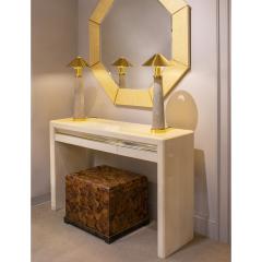 Karl Springer Karl Springer Exceptional Lacquered Goatskin Console Table 1980s - 4192168