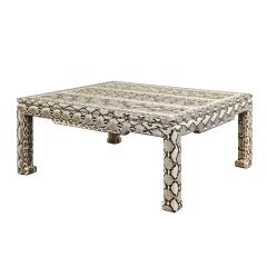 Karl Springer Karl Springer Exceptional Ming Coffee Table in Python 1980s - 2379107