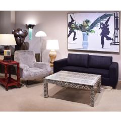 Karl Springer Karl Springer Exceptional Ming Coffee Table in Python 1980s - 2379109