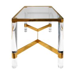 Karl Springer Karl Springer Exceptional Round Leg Lucite Coffee Table 1980s signed  - 1124257