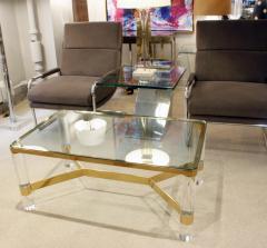 Karl Springer Karl Springer Exceptional Round Leg Lucite Coffee Table 1980s signed  - 1124259