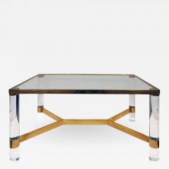 Karl Springer Karl Springer Exceptional Round Leg Lucite Coffee Table 1980s signed  - 1125666