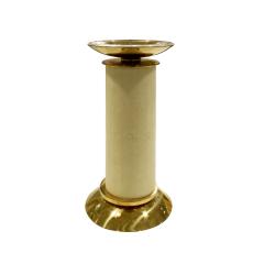 Karl Springer Karl Springer Exceptional Set of 3 Candle Holders in Brass and Shagreen 1980s - 851825