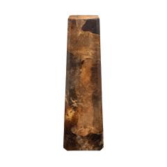 Karl Springer Karl Springer Exceptional Tapering Pedestal in Lacquered Goatskin 1970s - 3474774