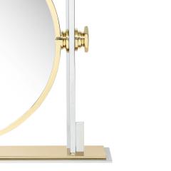 Karl Springer Karl Springer Extra Large Vanity Mirror in Polished Steel and Brass 1980s - 2343023