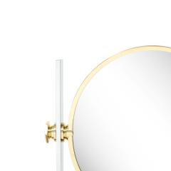 Karl Springer Karl Springer Extra Large Vanity Mirror in Polished Steel and Brass 1980s - 2343024