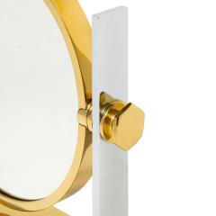 Karl Springer Karl Springer Finely Crafted Vanity Mirror in Polished Steel and Brass 1980s - 4460204