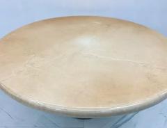 Karl Springer Karl Springer Goatskin Dining Table With Custom Chrome Drum Base - 3176019