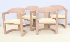 Karl Springer Karl Springer Goatskin Onassis Chairs In Ultra Suede Upholstery - 4090747
