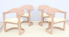 Karl Springer Karl Springer Goatskin Onassis Chairs In Ultra Suede Upholstery - 4090749