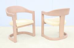 Karl Springer Karl Springer Goatskin Onassis Chairs In Ultra Suede Upholstery - 4090752