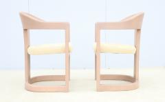 Karl Springer Karl Springer Goatskin Onassis Chairs In Ultra Suede Upholstery - 4090753
