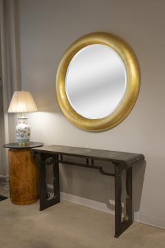 Karl Springer Karl Springer Half Round Molding Mirror in Lacquered Gold Leaf 1980s - 3216851