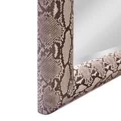 Karl Springer Karl Springer Half Round Molding Mirror in Vibrant Gray Python 1970s - 2063147