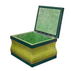 Karl Springer Karl Springer Hinged Box in Green Lacquer with Gold Foil 1970s - 4271994
