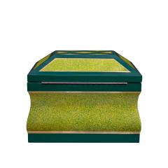 Karl Springer Karl Springer Hinged Box in Green Lacquer with Gold Foil 1970s - 4271998