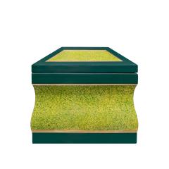 Karl Springer Karl Springer Hinged Box in Green Lacquer with Gold Foil 1970s - 4272000