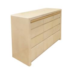 Karl Springer Karl Springer Impressive Chest of Drawers in Lacquered Goatskin 1980s - 3129491