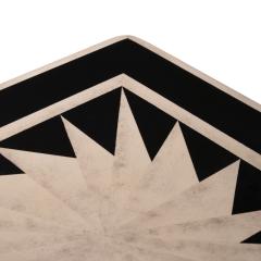 Karl Springer Karl Springer Impressive Game Table in Black Lacquer with Bone Inlays 1980s - 4287392