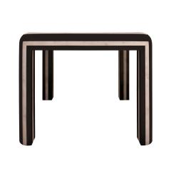 Karl Springer Karl Springer Impressive Game Table in Black Lacquer with Bone Inlays 1980s - 4287397