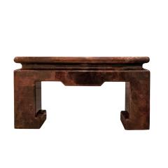 Karl Springer Karl Springer Impressive Ming Coffee Table in Lacquered Goatskin 1987 Dated  - 3111608