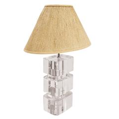 Karl Springer Karl Springer Impressive Stacked Lucite Table Lamp 1980s - 3242961