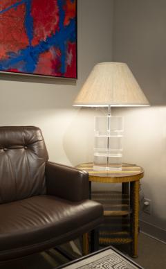 Karl Springer Karl Springer Impressive Stacked Lucite Table Lamp 1980s - 3242963