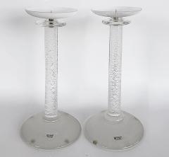 Karl Springer Karl Springer Italian Seguso Silver Infused Candlesticks 1980s a Pair - 4529942