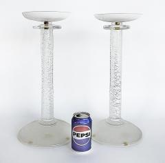 Karl Springer Karl Springer Italian Seguso Silver Infused Candlesticks 1980s a Pair - 4530015