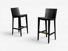 Karl Springer Karl Springer JMF Barstools Embossed Lizard Leather Brass USA 1986 - 4644672