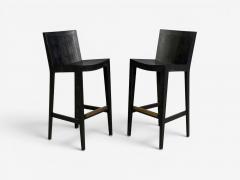 Karl Springer Karl Springer JMF Barstools Embossed Lizard Leather Brass USA 1986 - 4644673