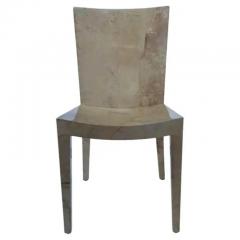 Karl Springer Karl Springer JMF Lacquered Goatskin Desk Chair or Side Chair in Beige Cream - 3136556