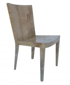 Karl Springer Karl Springer JMF Lacquered Goatskin Desk Chair or Side Chair in Beige Cream - 3136558