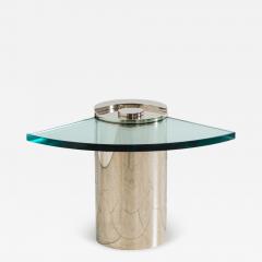 Karl Springer Karl Springer LTD Polished Nickel Sculpture Leg Table USA - 4123627