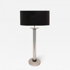 Karl Springer Karl Springer Large Candlestick Table Lamp in Brushed Nickel 1980s - 2883239
