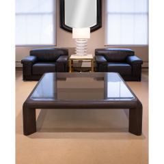 Karl Springer Karl Springer Large Coffee Table in Embossed Lizard Leather 1986 Signed Dated - 4336890