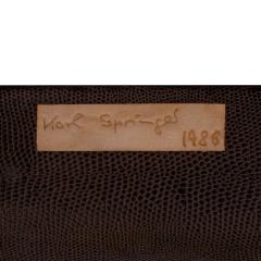 Karl Springer Karl Springer Large Coffee Table in Embossed Lizard Leather 1986 Signed Dated - 4336904
